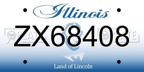 ZX68408 Illinois License Plate