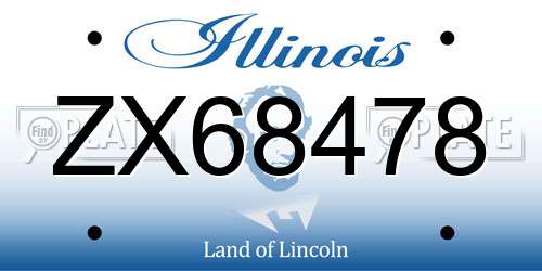 ZX68478 Illinois License Plate