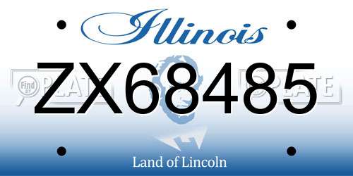 ZX68485 Illinois License Plate