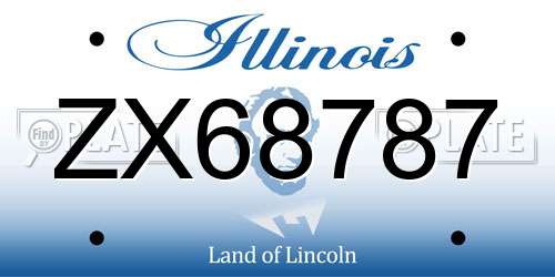 ZX68787 Illinois License Plate