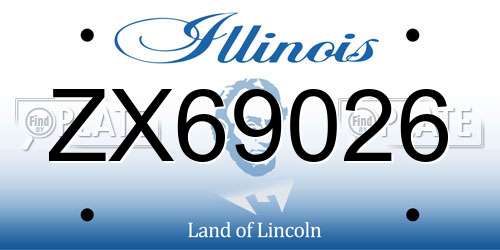 ZX69026 Illinois License Plate