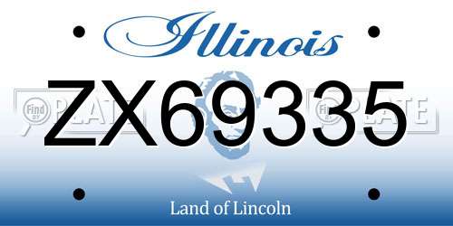 ZX69335 Illinois License Plate