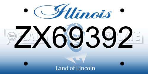 ZX69392 Illinois License Plate
