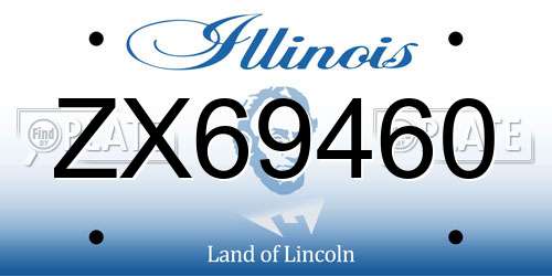 ZX69460 Illinois License Plate