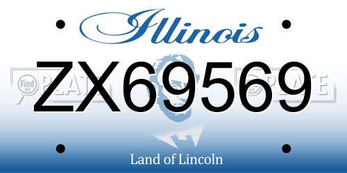 ZX69569 Illinois License Plate