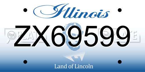 ZX69599 Illinois License Plate
