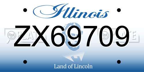 ZX69709 Illinois License Plate