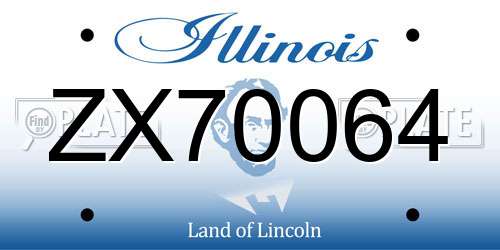 ZX70064 Illinois License Plate
