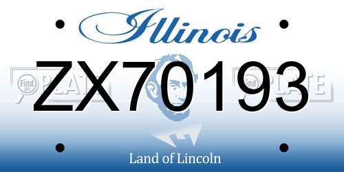 ZX70193 Illinois License Plate