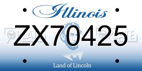 ZX70425 Illinois License Plate