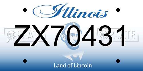 ZX70431 Illinois License Plate