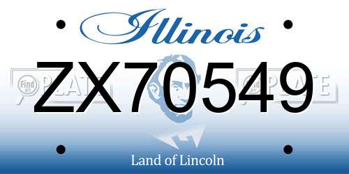 ZX70549 Illinois License Plate