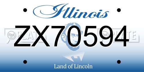 ZX70594 Illinois License Plate