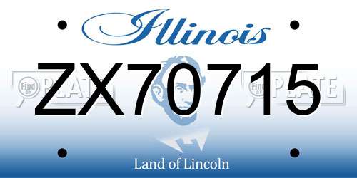 ZX70715 Illinois License Plate