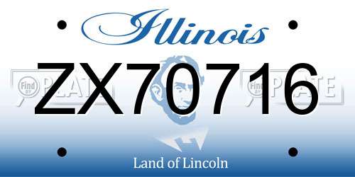 ZX70716 Illinois License Plate