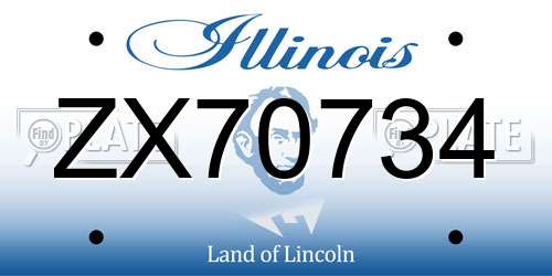 ZX70734 Illinois License Plate