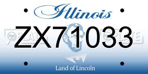 ZX71033 Illinois License Plate