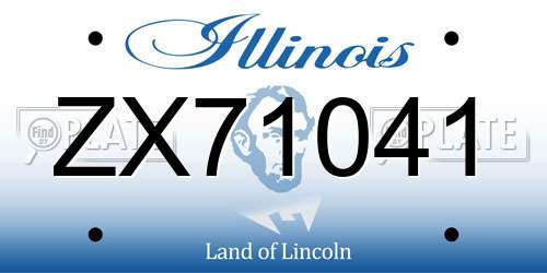 ZX71041 Illinois License Plate