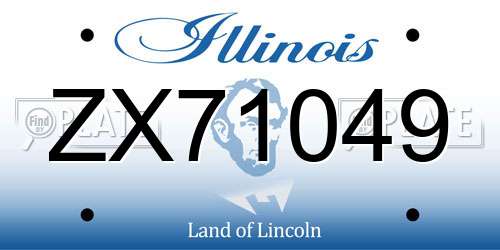 ZX71049 Illinois License Plate