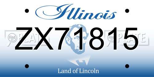 ZX71815 Illinois License Plate