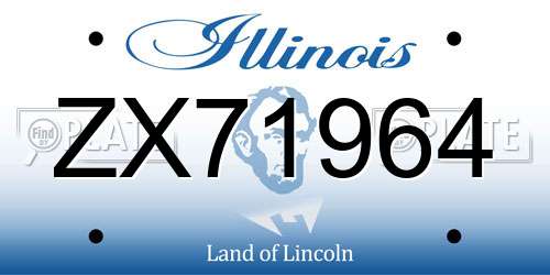 ZX71964 Illinois License Plate