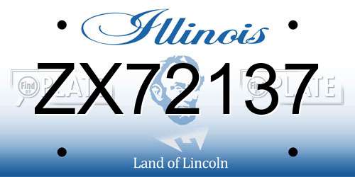 ZX72137 Illinois License Plate