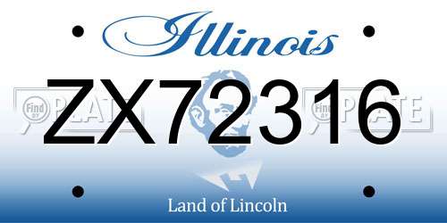 ZX72316 Illinois License Plate
