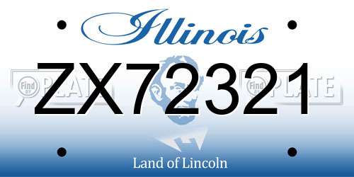 ZX72321 Illinois License Plate