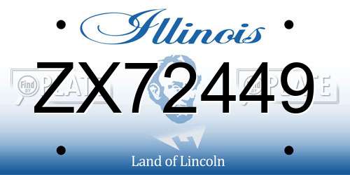 ZX72449 Illinois License Plate