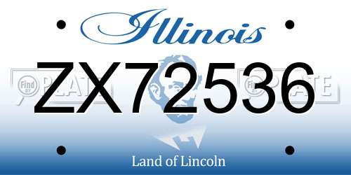 ZX72536 Illinois License Plate