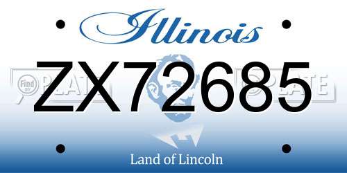 ZX72685 Illinois License Plate