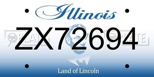 ZX72694 Illinois License Plate