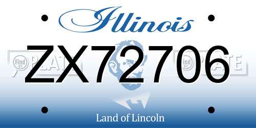 ZX72706 Illinois License Plate