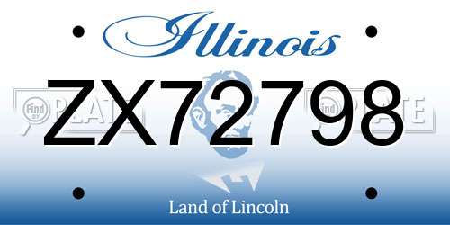 ZX72798 Illinois License Plate