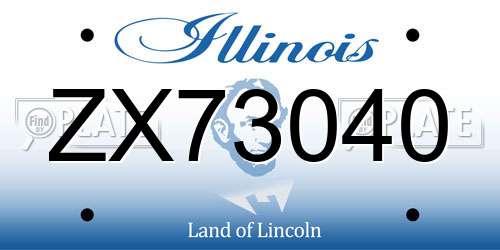 ZX73040 Illinois License Plate
