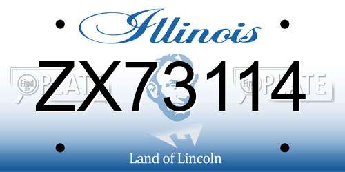 ZX73114 Illinois License Plate