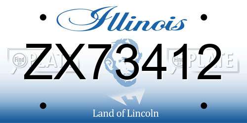 ZX73412 Illinois License Plate
