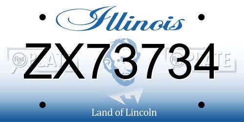 ZX73734 Illinois License Plate