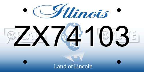 ZX74103 Illinois License Plate