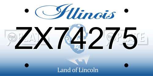 ZX74275 Illinois License Plate