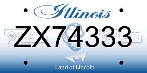 ZX74333 Illinois License Plate