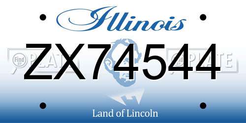 ZX74544 Illinois License Plate