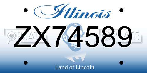 ZX74589 Illinois License Plate