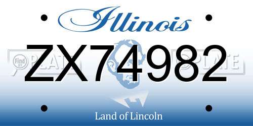 ZX74982 Illinois License Plate