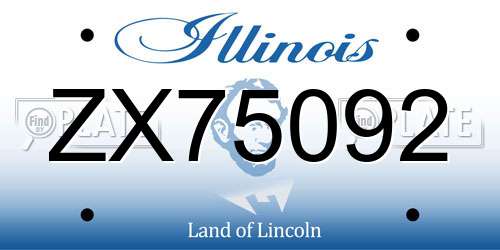 ZX75092 Illinois License Plate