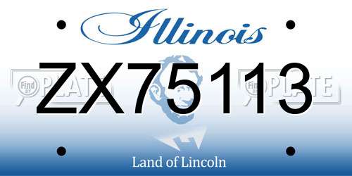 ZX75113 Illinois License Plate