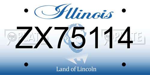 ZX75114 Illinois License Plate