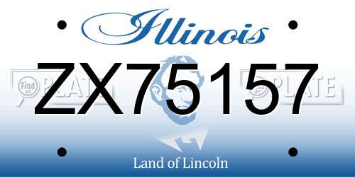 ZX75157 Illinois License Plate