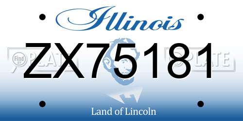 ZX75181 Illinois License Plate