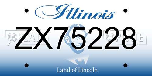 ZX75228 Illinois License Plate